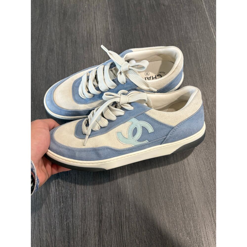 Chanel Suede Kidskin CC Low Sneakers Size 39(9)